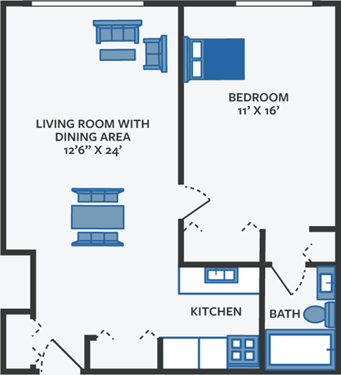 1 bedroom apartment floor plan